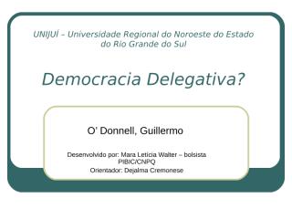 democracia delegativa  o- donnell, guillermo.ppt