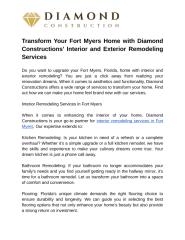 Diamond Construction_ Transform Your Fort Myers Home with Diamond Constructions' Interior and Exterior Remodeling Services.docx