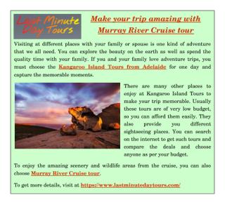 Make your trip amazing with Murray River Cruise tour.pdf